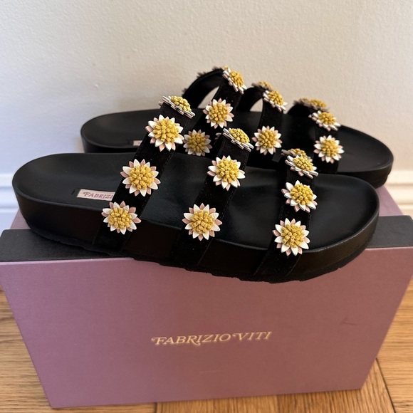 Fabrizio Viti Daisy Berkley slides in black - Picture 6 of 8